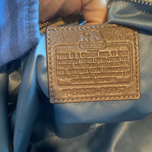 Coach Madison Op Art cream & beige with brown trim Large Sophia Satchel F159057 - Picture 9 of 14